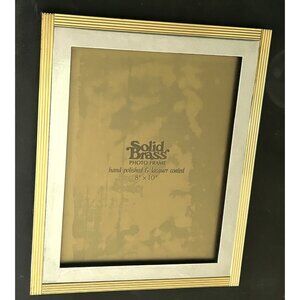 Vintage Brass and Chrome 1980s Picture Tabletop Photo Frame Fits 8 x 10 Quality